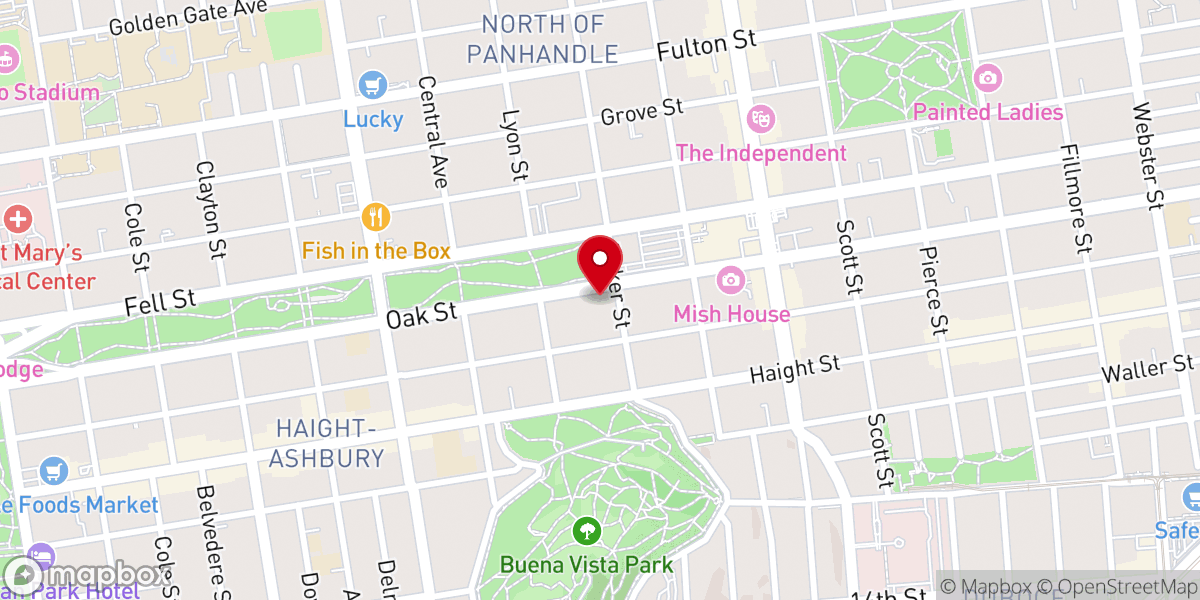 Map showing location of Mt. Zion Baptist Church - San Francisco