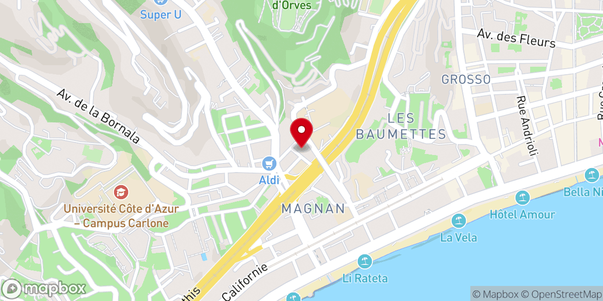 Map showing location of Église Sainte-Thérèse-de-l'Enfant-Jésus. Association Diocesaine de Nice