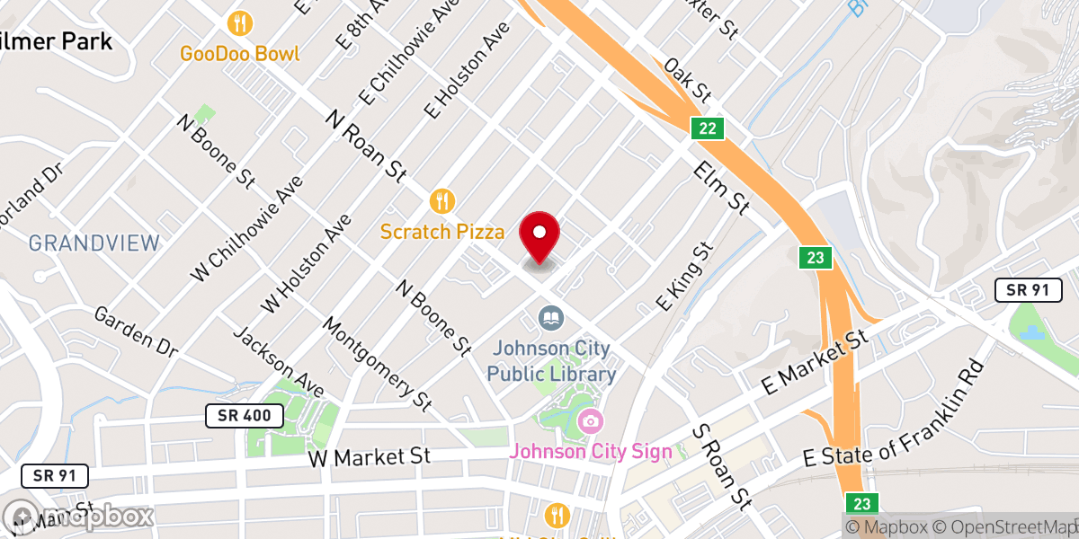 Map showing location of Saint John's Episcopal Church