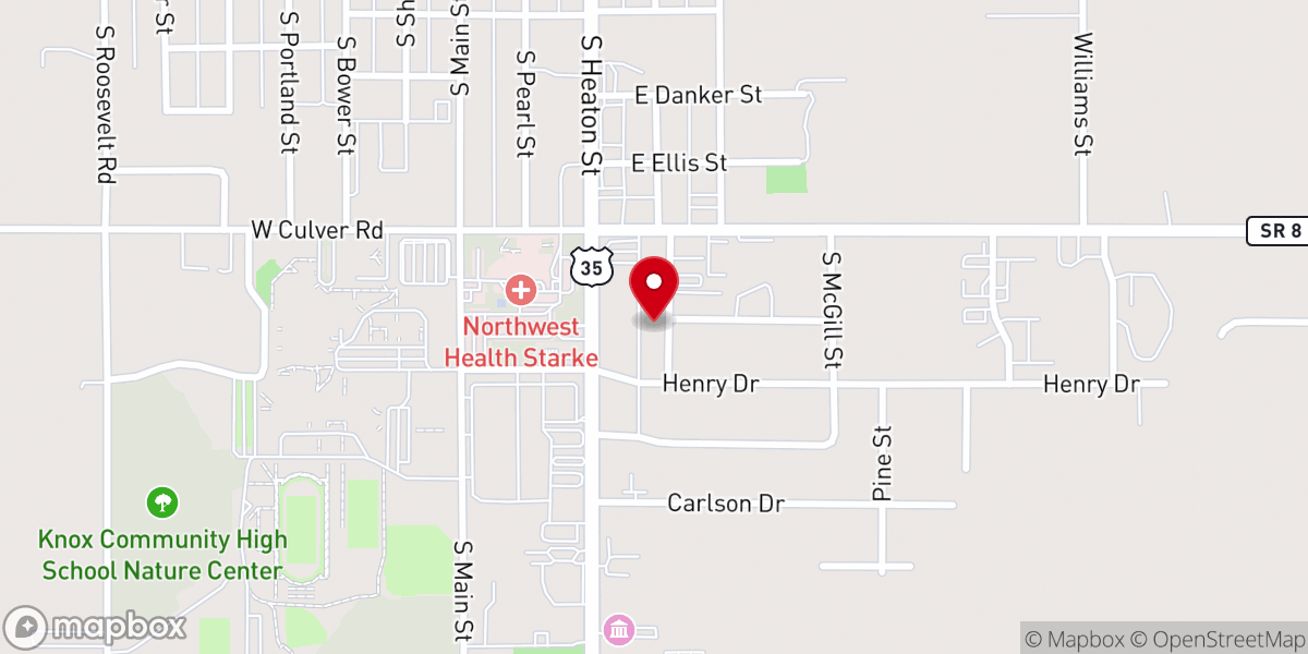 Map showing location of Heritage Baptist Church