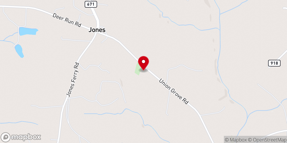 Map showing location of Union Grove CME Church