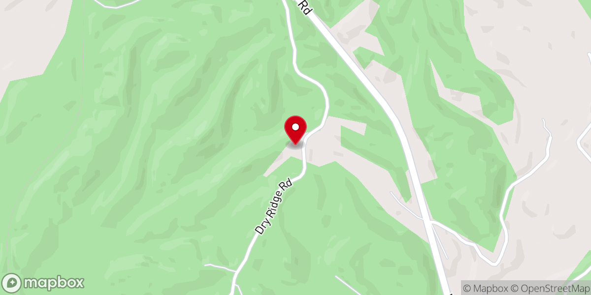 Map showing location of Dry Ridge Church