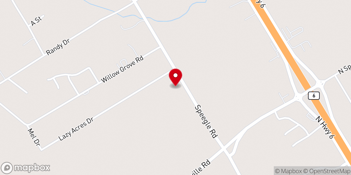 Map showing location of Speegleville Baptist Church