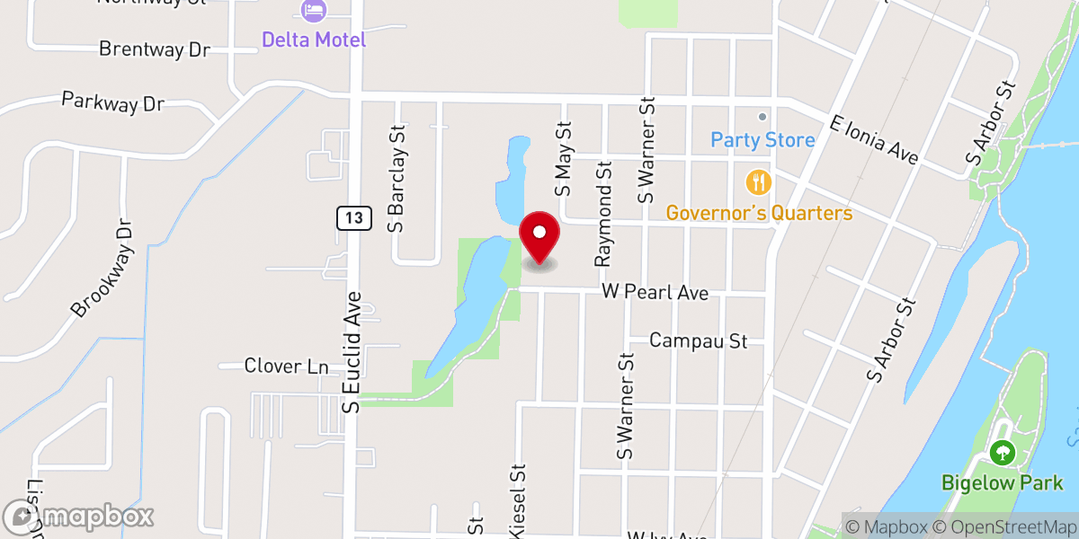 Map showing location of Crossway Christian Church