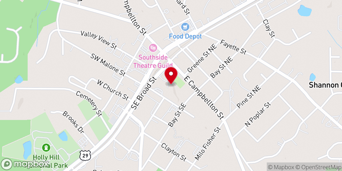 Map showing location of Servant of God Ministries Inc