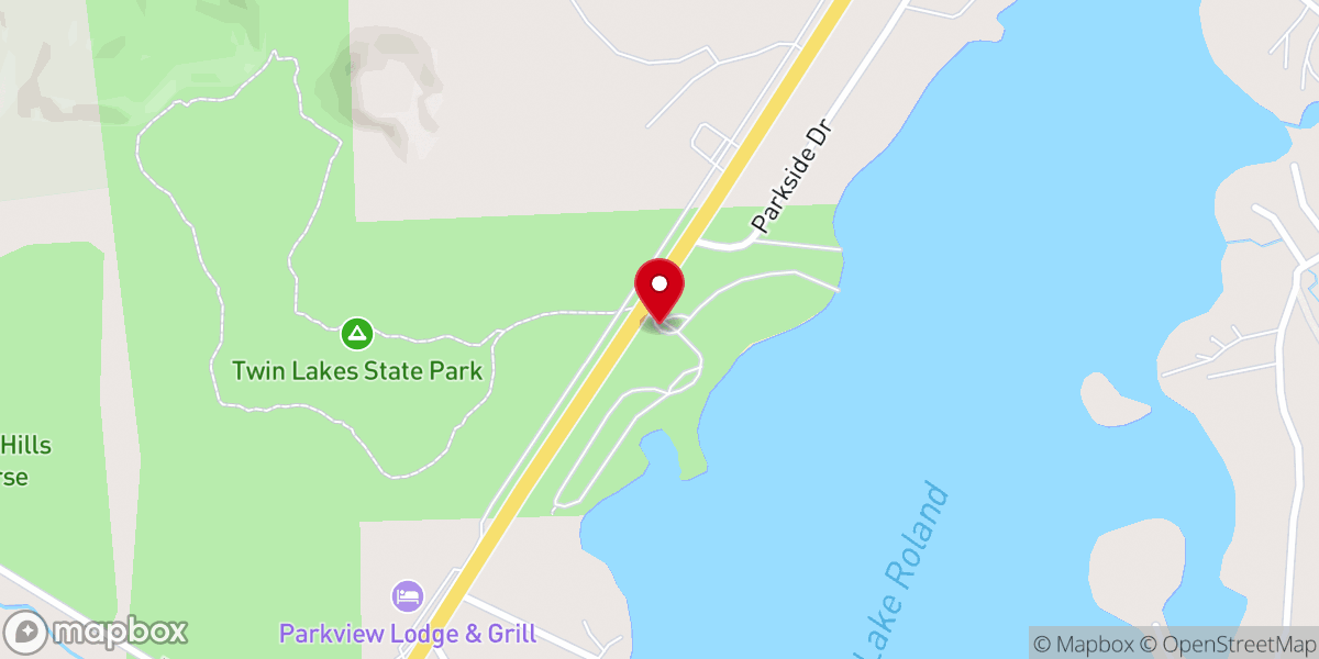 Map showing location of Twin Lakes State Park