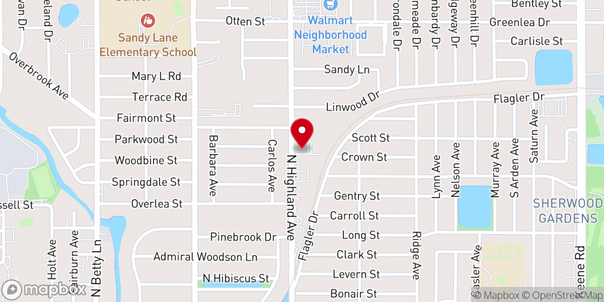 Map showing location of Iglesia del Nazareno Clearwater