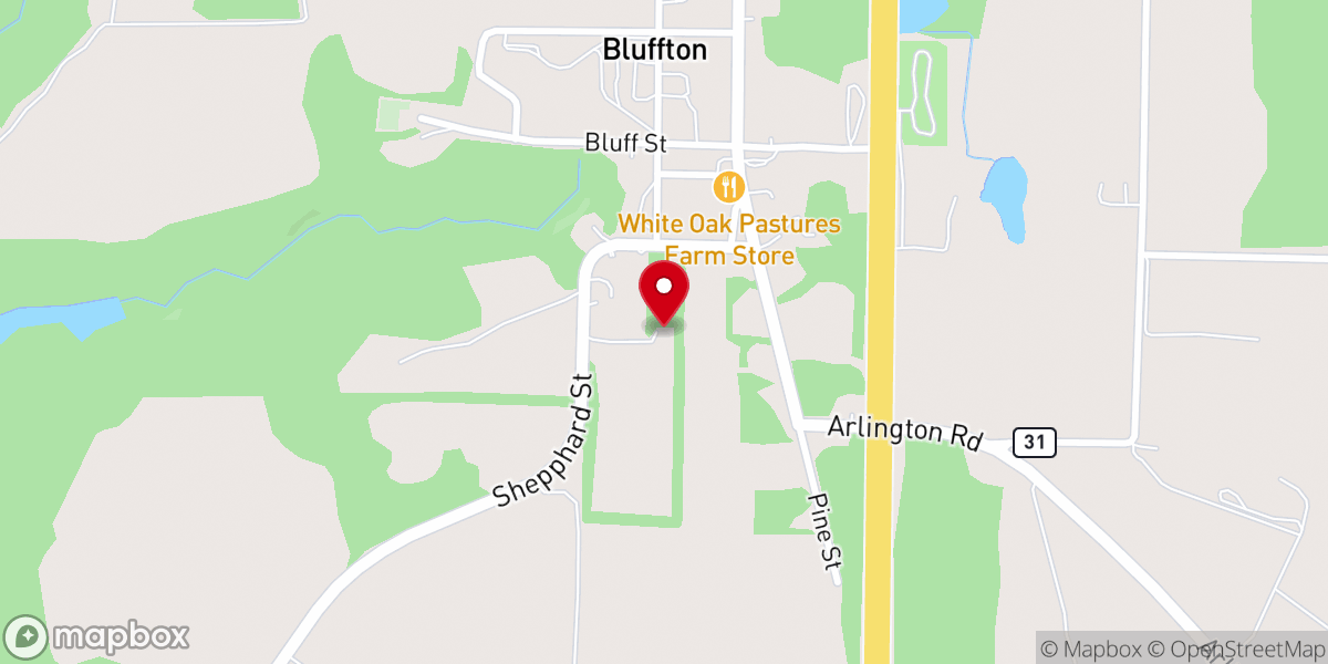 Map showing location of Chinquapin Oak House