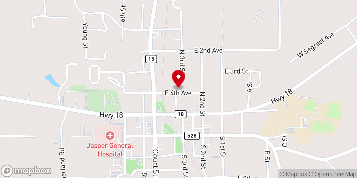 Map showing location of Colonial Chapel of Bay Springs