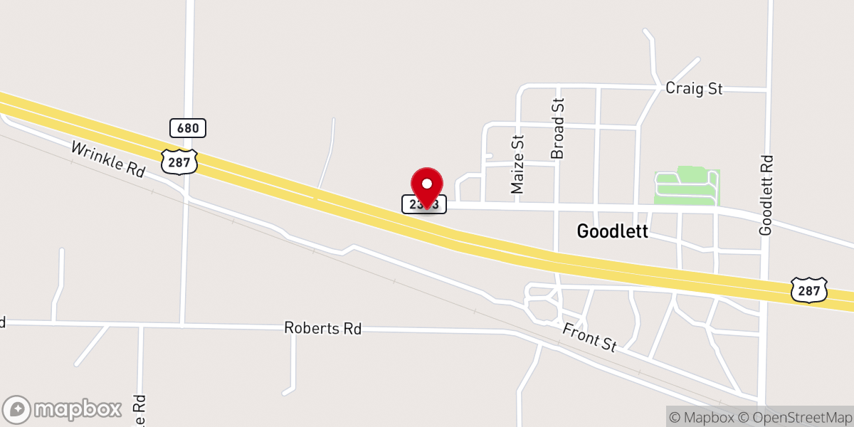 Map showing location of Pease River Cowboy Church