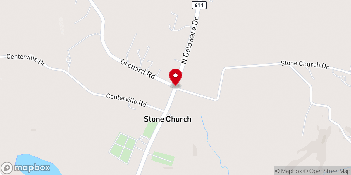 Map showing location of Village of Stone Church