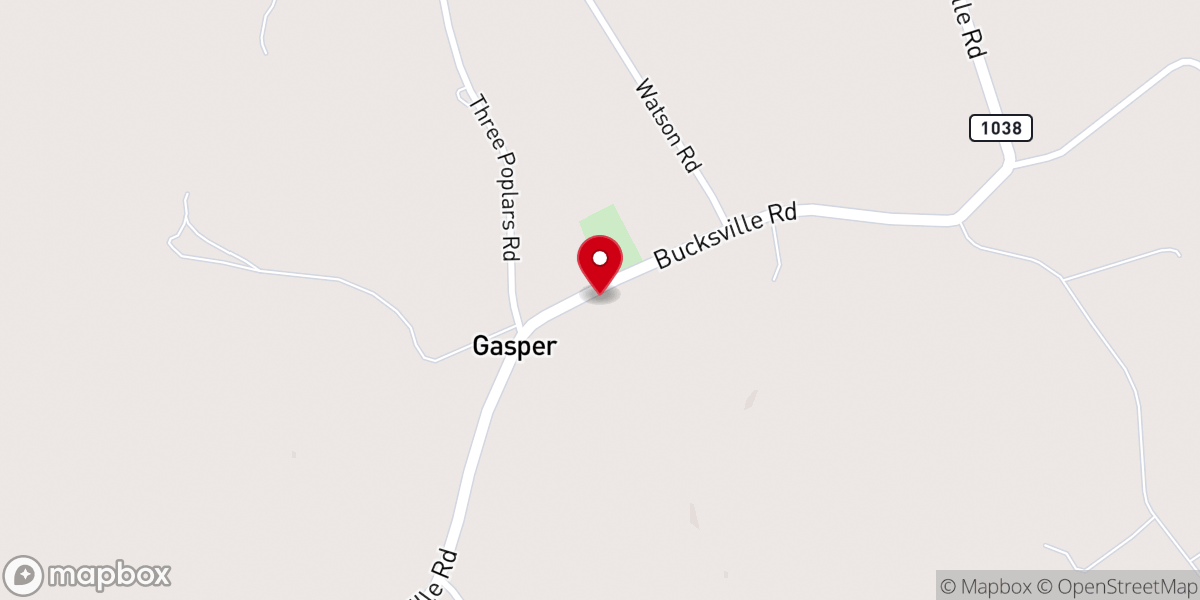 Map showing location of Gasper River Cumberland Presbyterian Church