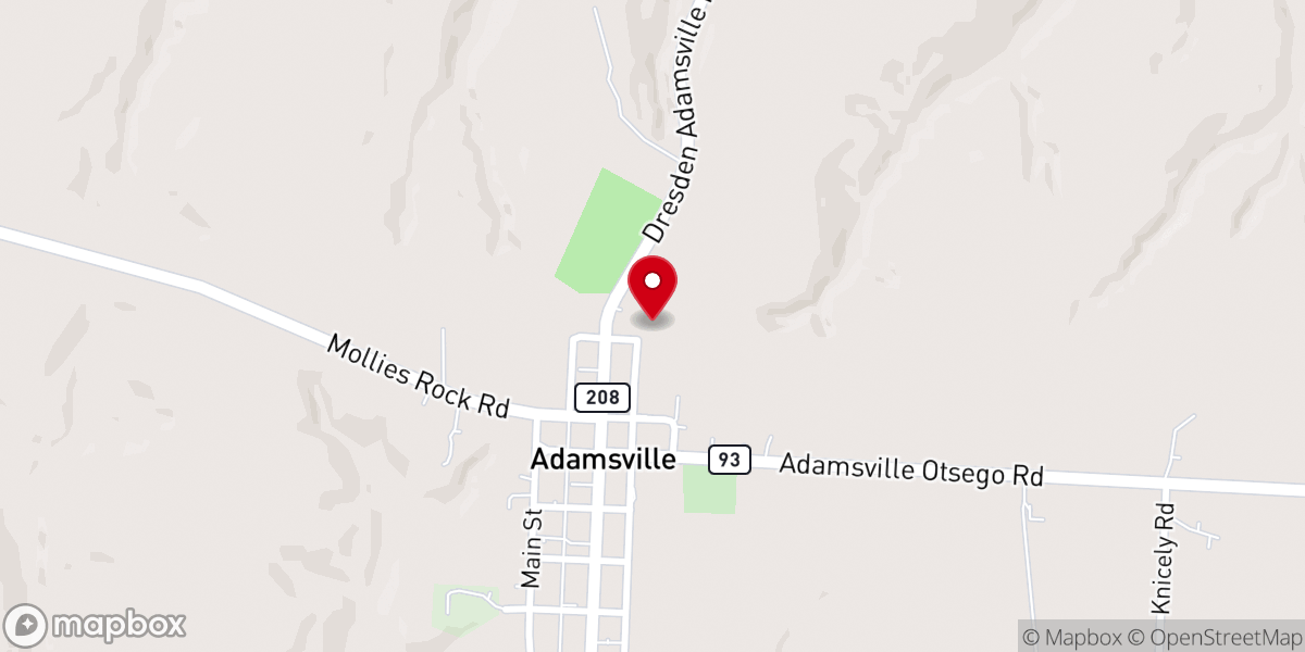 Map showing location of Adamsville Community Building