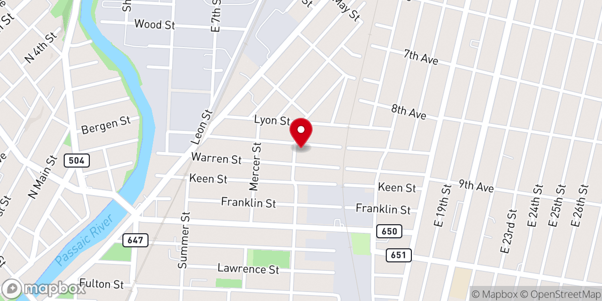 Map showing location of Paterson Church Of God Of Prophecy