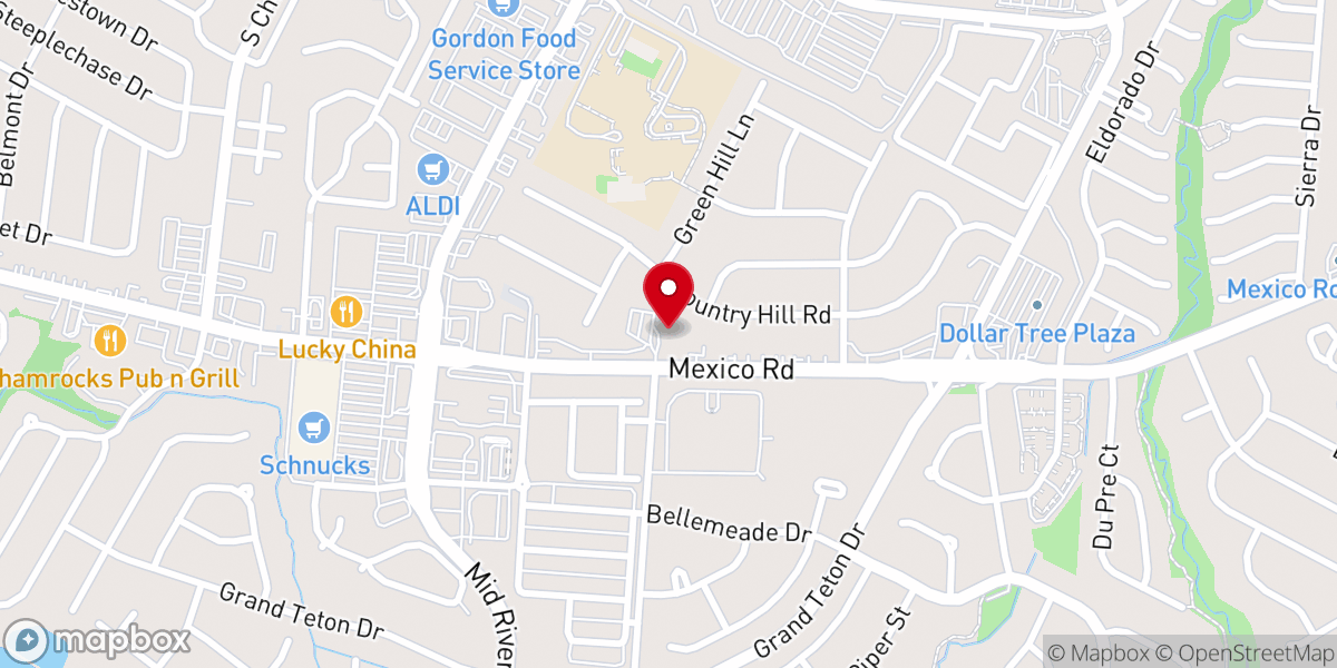 Map showing location of Gateway City Church - St Charles