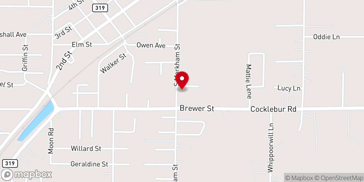 Map showing location of Dayspring Missionary Baptist Church