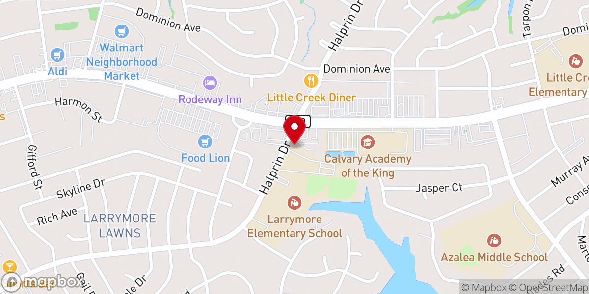 Map showing location of St Pius X Catholic Church