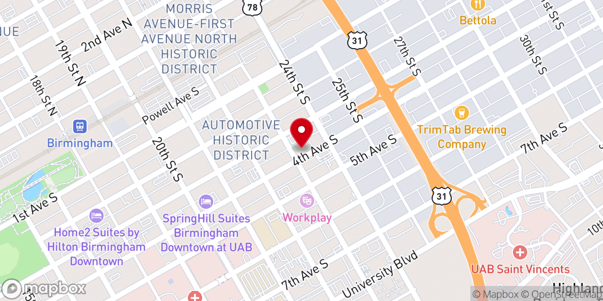 Map showing location of Twenty-Third Street Baptist