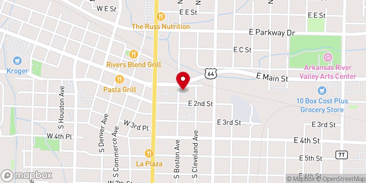 Map showing location of First Christian Church