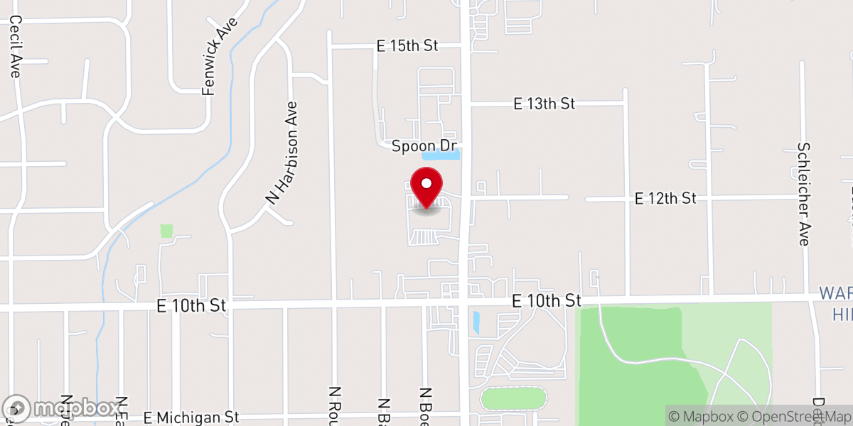 Map showing location of Post Road Christian Church