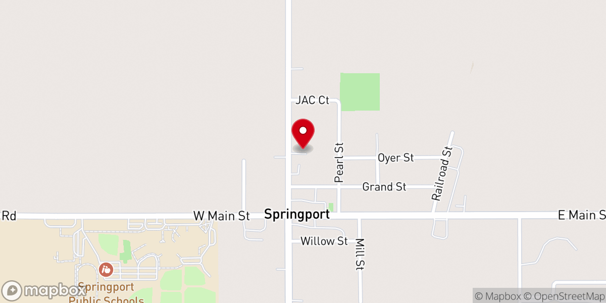 Map showing location of Springport Bible Church