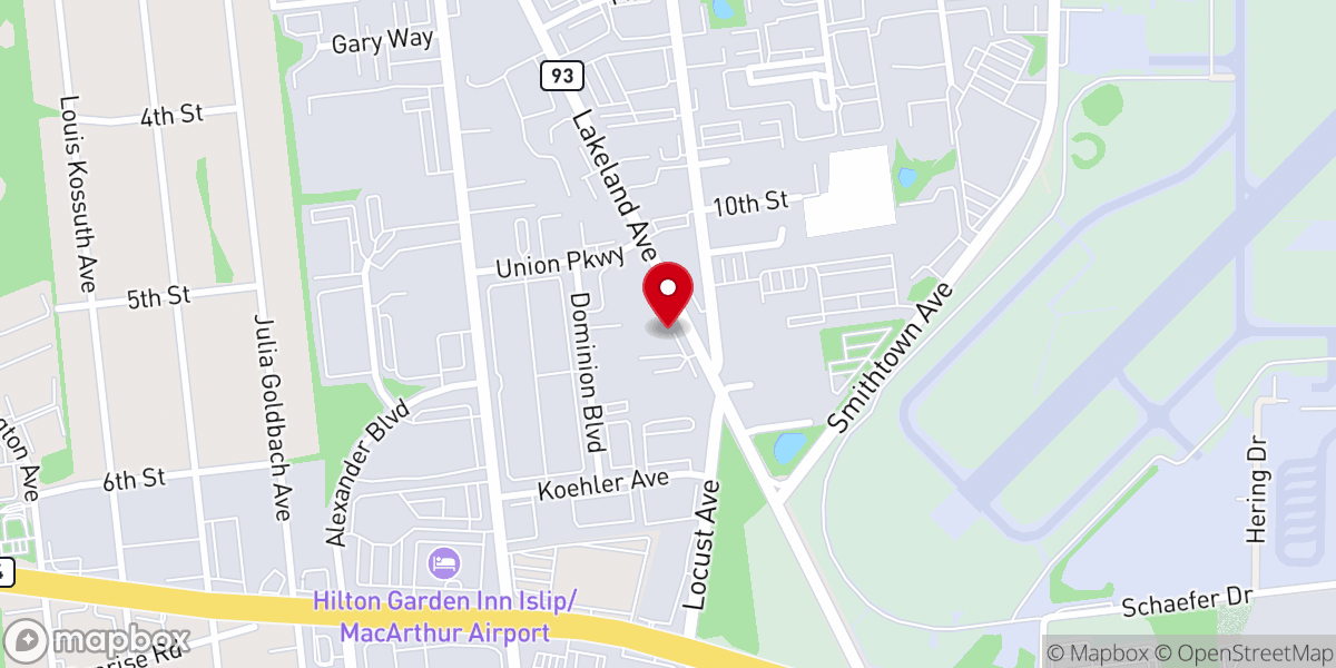 Map showing location of Flight Adventure Park Ronkonkoma