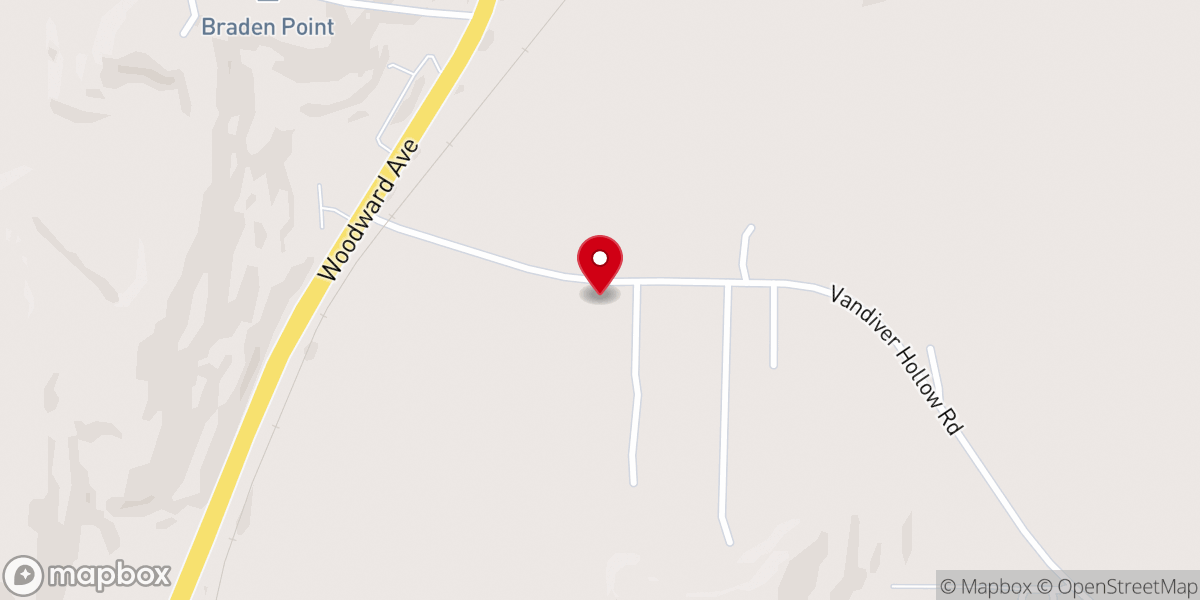 Map showing location of Vandiver Hollow Missionary Baptist Church