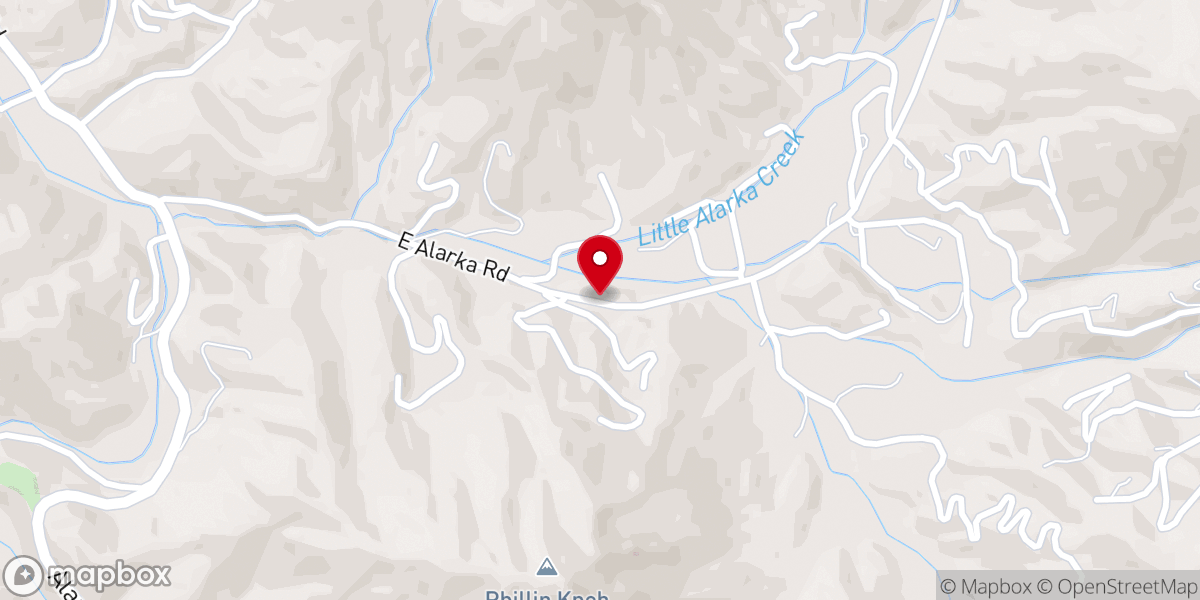 Map showing location of East Alarka Baptist Church