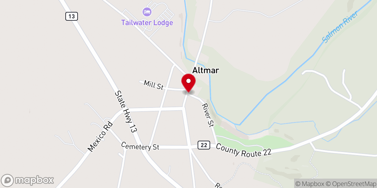Map showing location of Altmar United Methodist Church