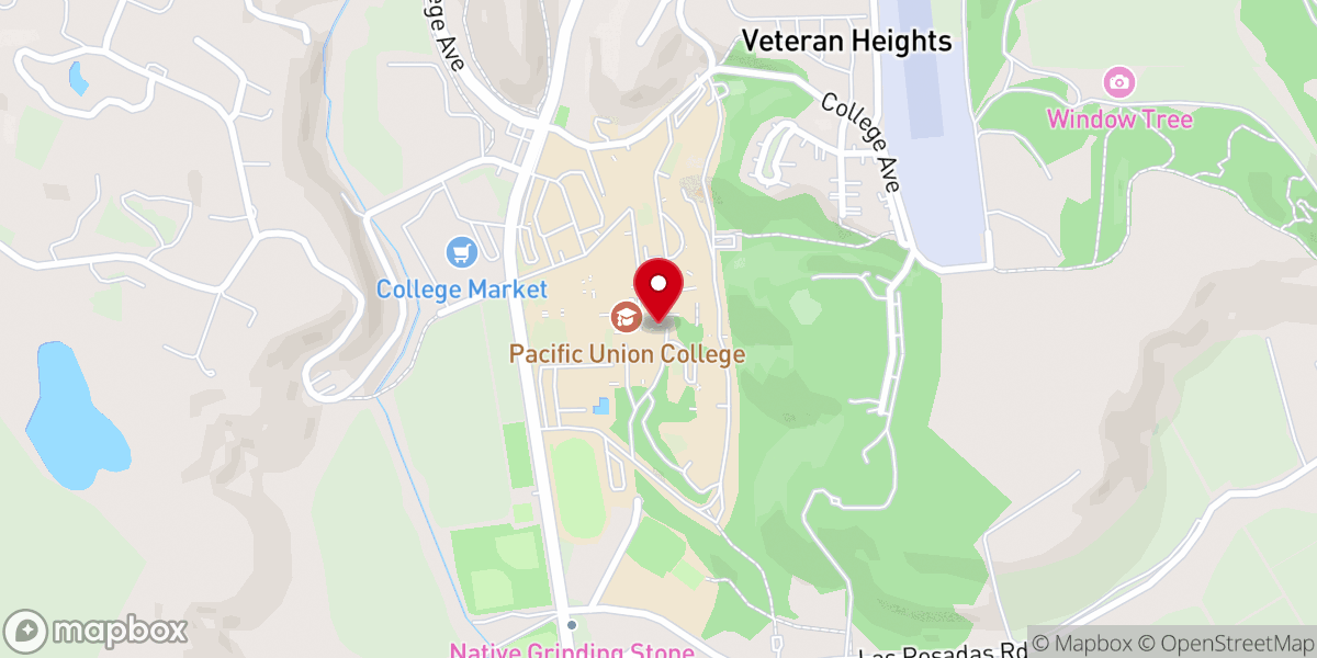 Map showing location of Pacific Union College