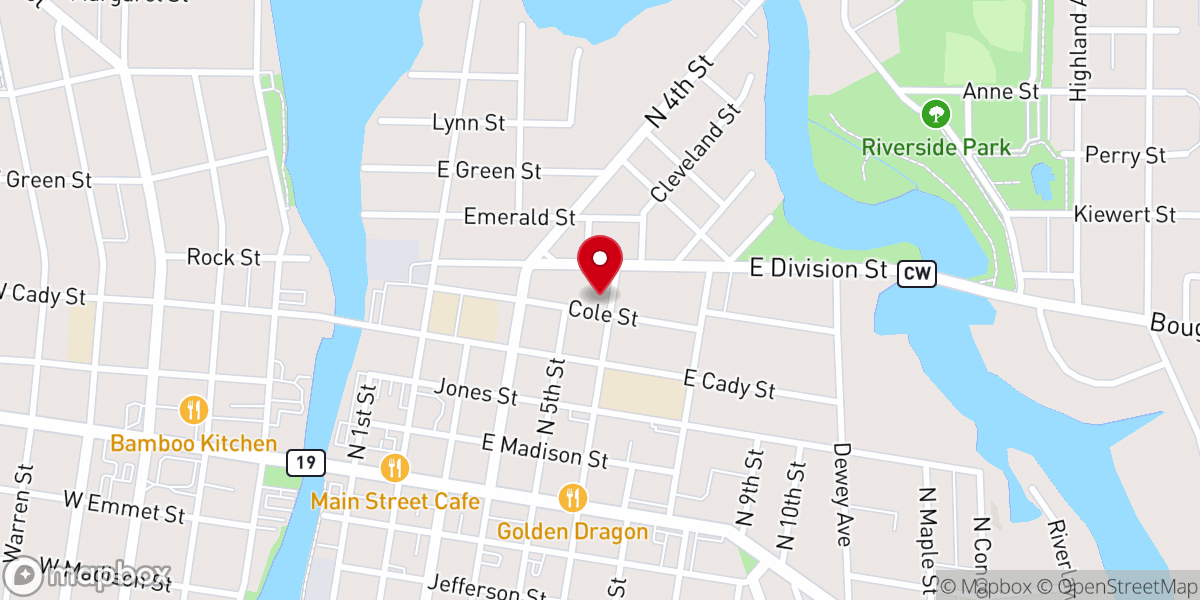 Map showing location of Watertown Moravian Church