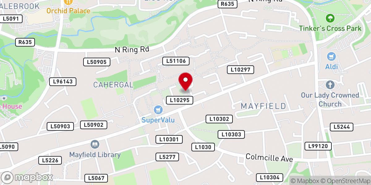 Map showing location of Catholic Grotto To Our Lady
