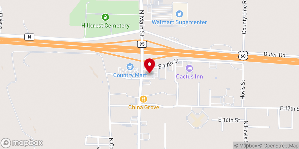 Map showing location of McDonald's