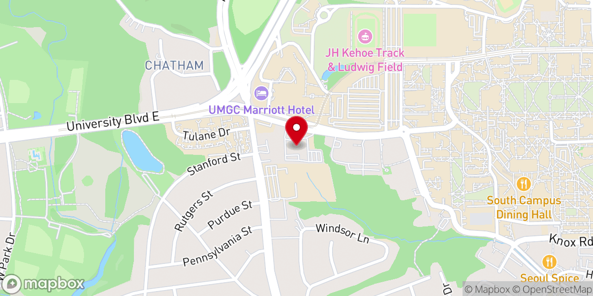 Map showing location of University Baptist Church
