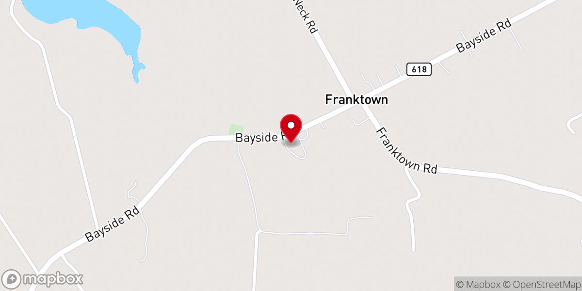 Map showing location of Franktown United Methodist Church