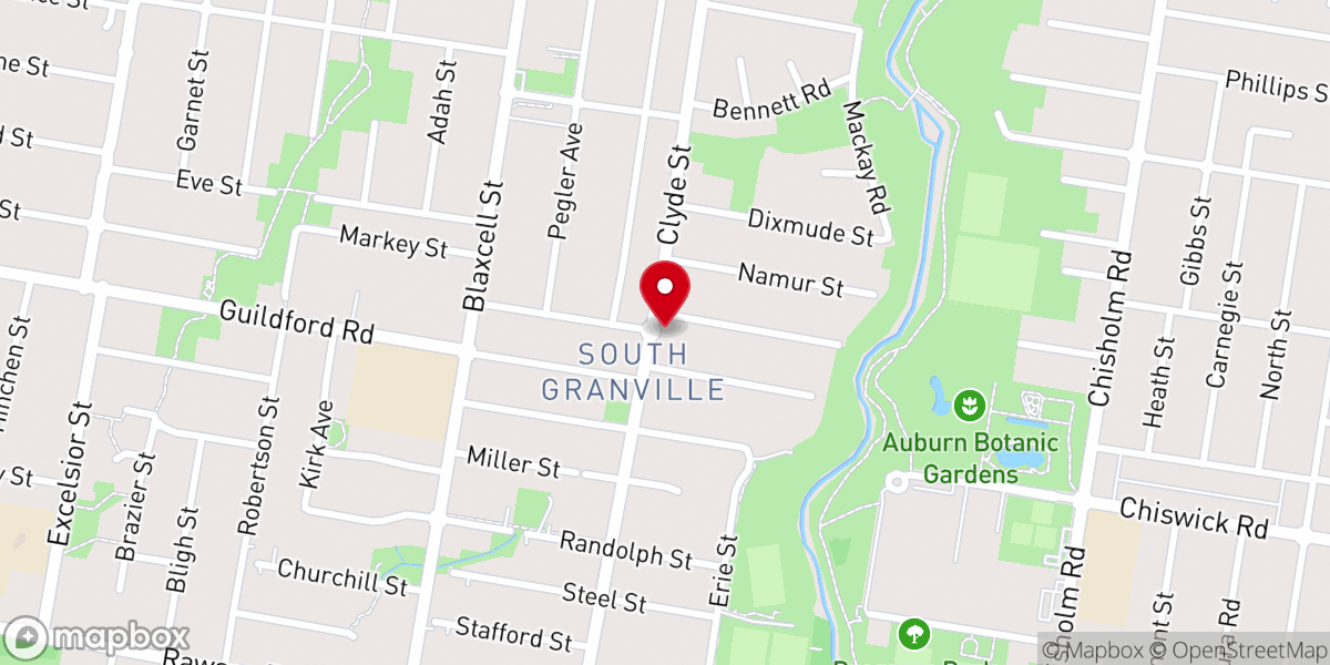 Map showing location of Burmese Christian Church Sydney