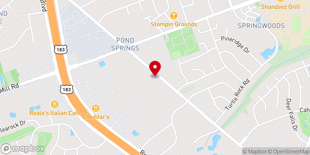 Map showing location of Pond Springs Church