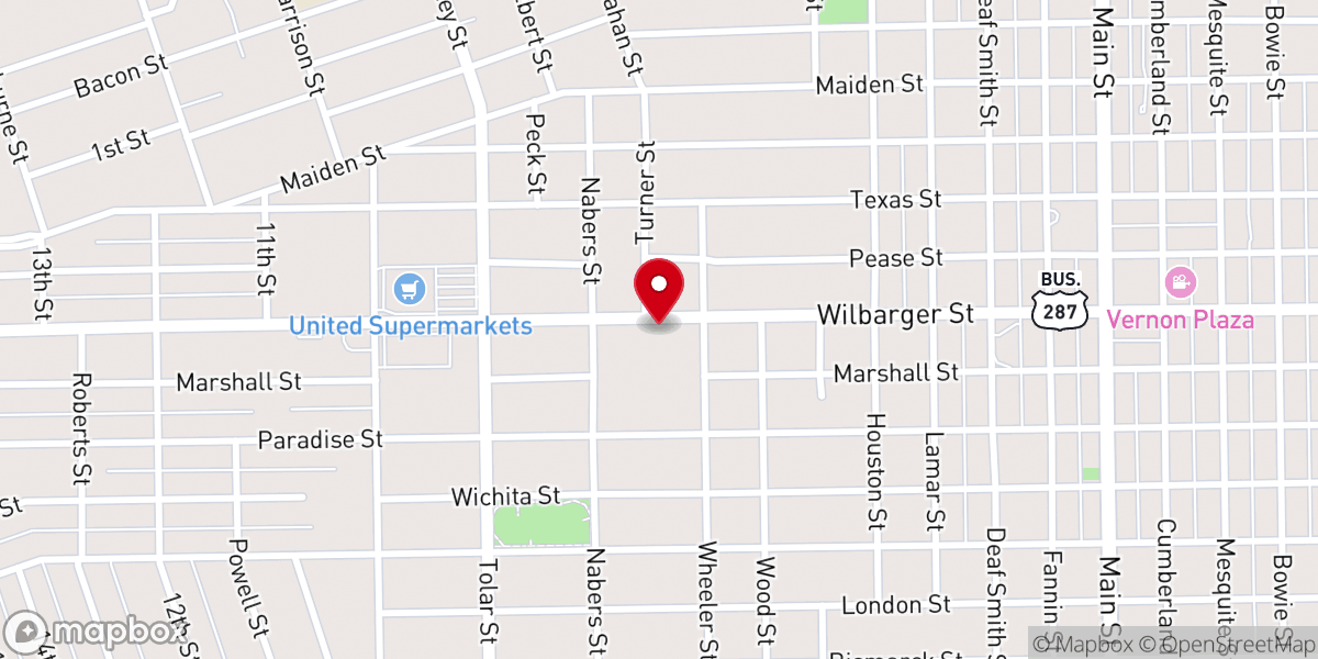 Map showing location of Wilbarger St Church of Christ