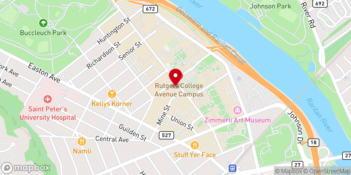 Map showing location of Rutgers Church