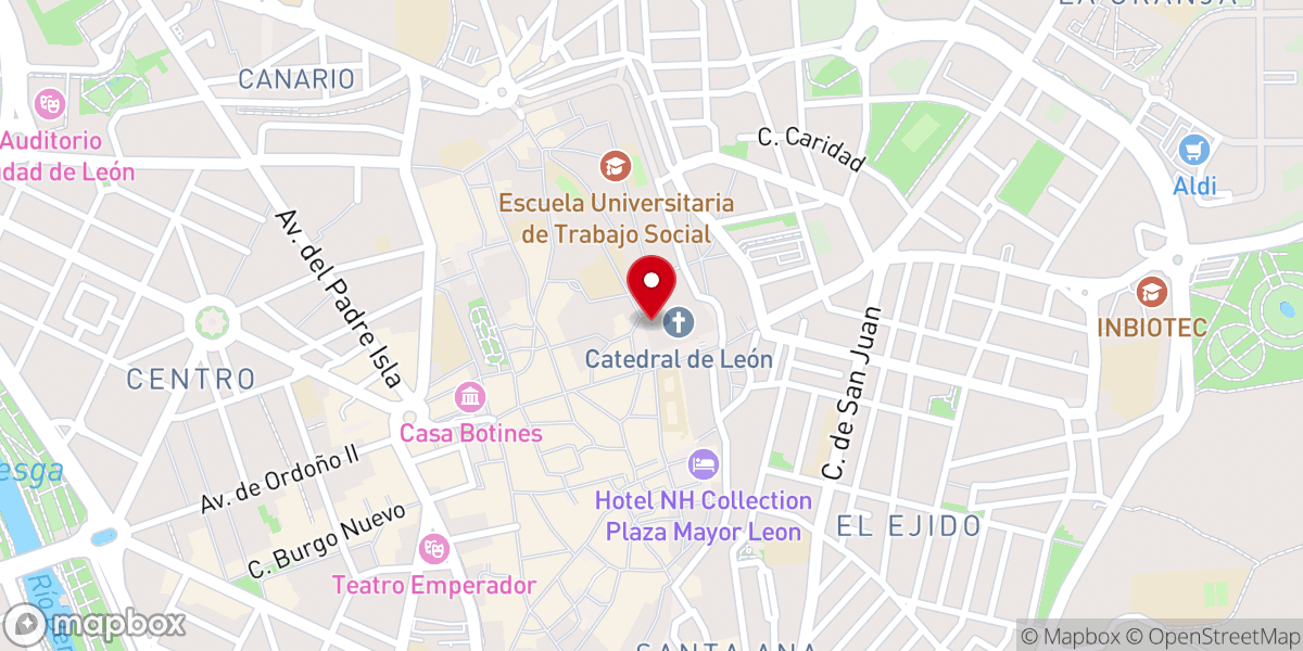 Map showing location of Catedral de León