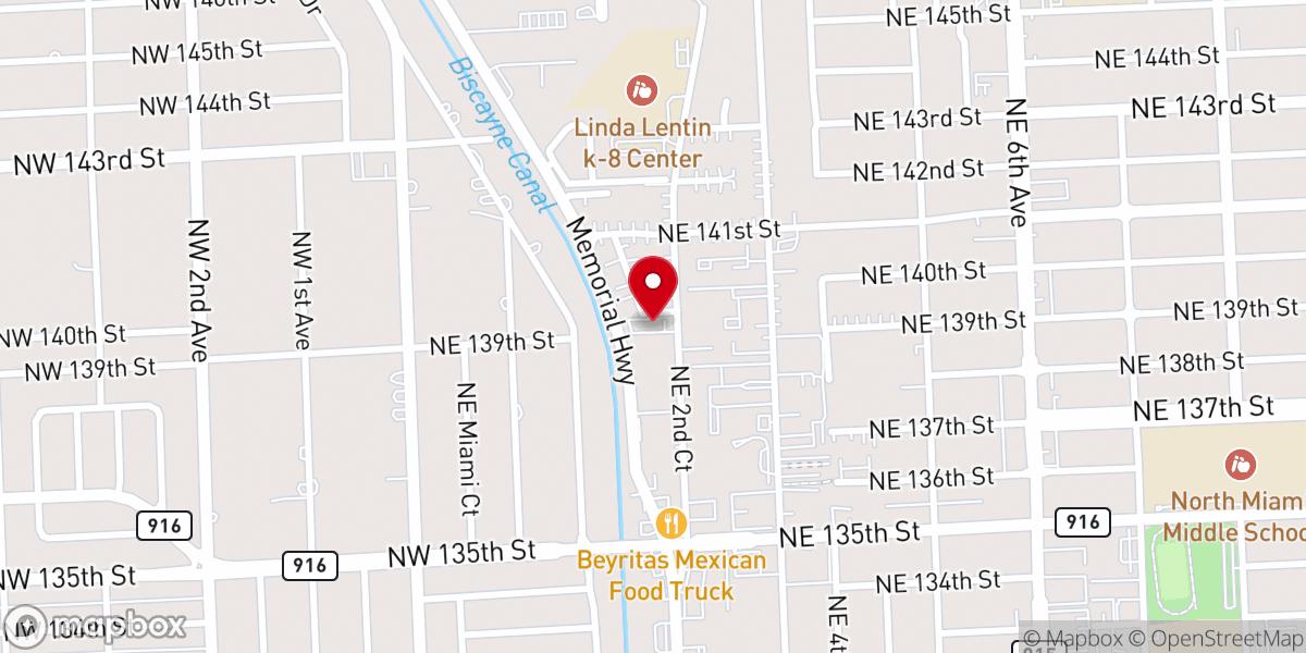Map showing location of First Haitian Baptist Church of north dade