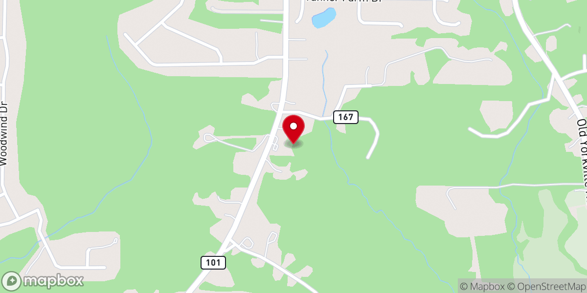 Map showing location of New Liberty Baptist Church