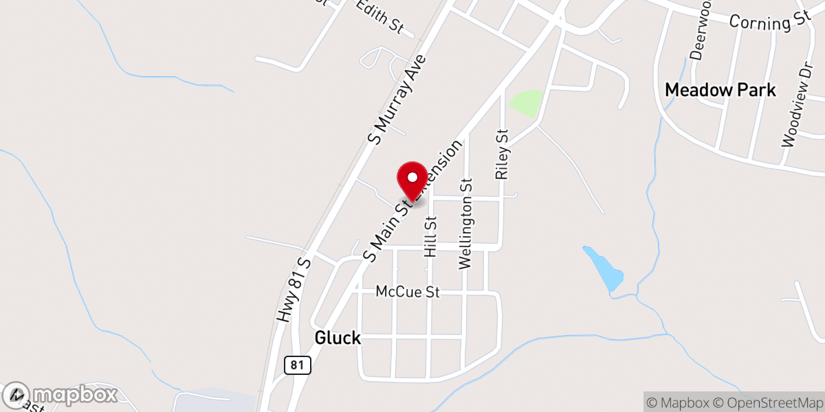 Map showing location of Southside Baptist Church