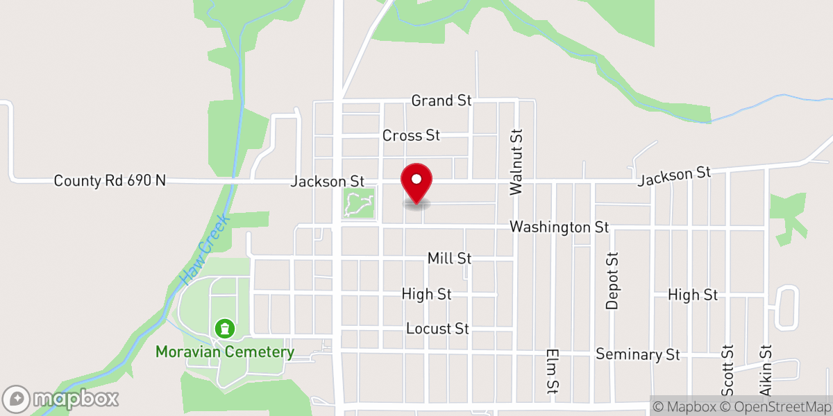 Map showing location of Hope United Methodist Church