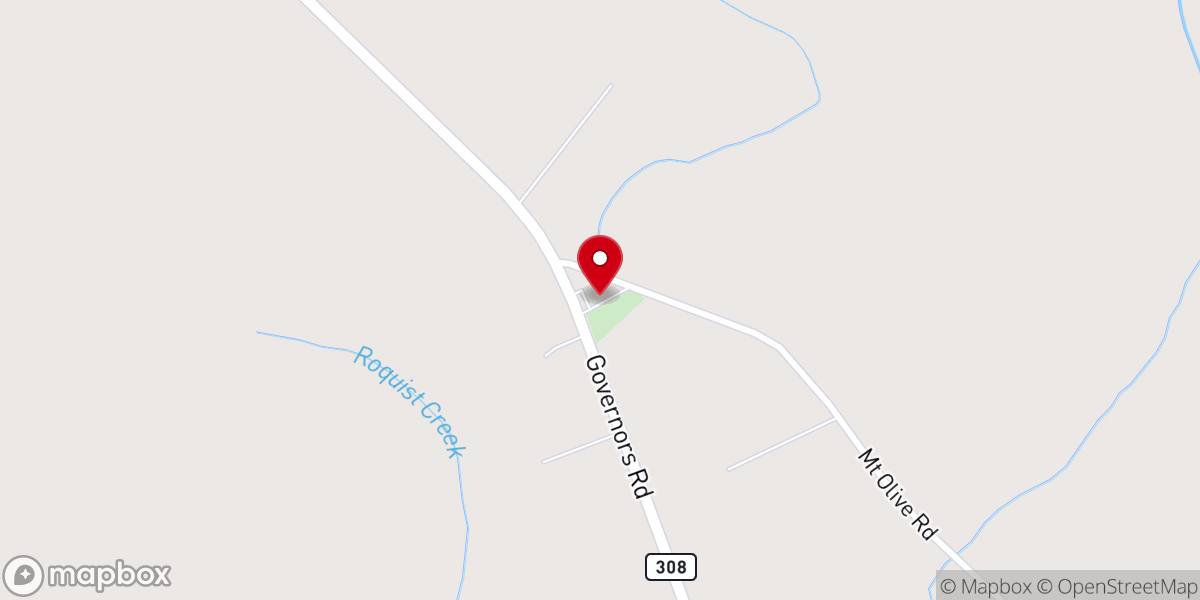 Map showing location of Mount Olive Missionary Baptist Church