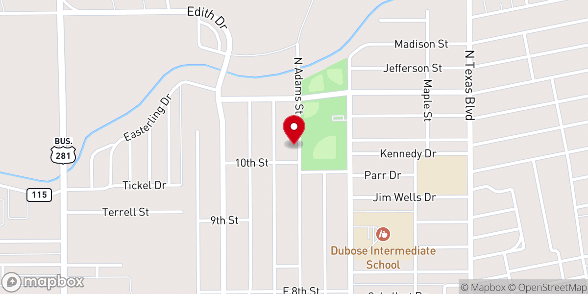 Map showing location of Grace Baptist Church