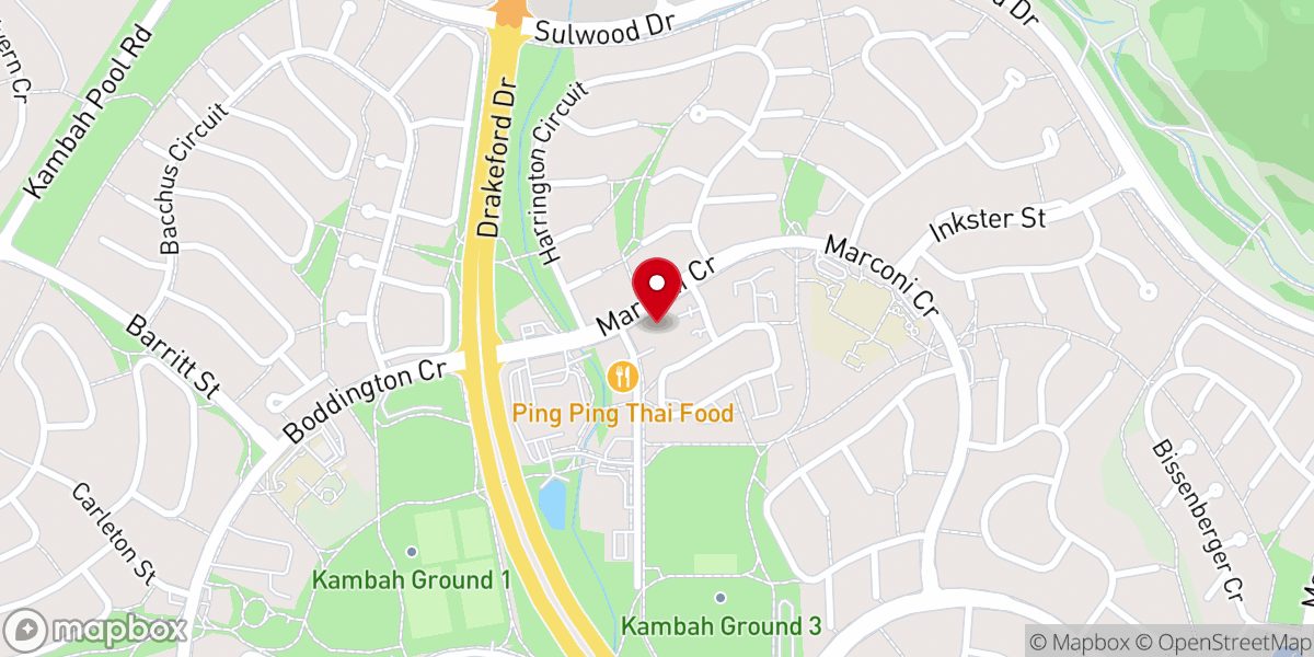 Map showing location of Arawang Anglican Church, Kambah