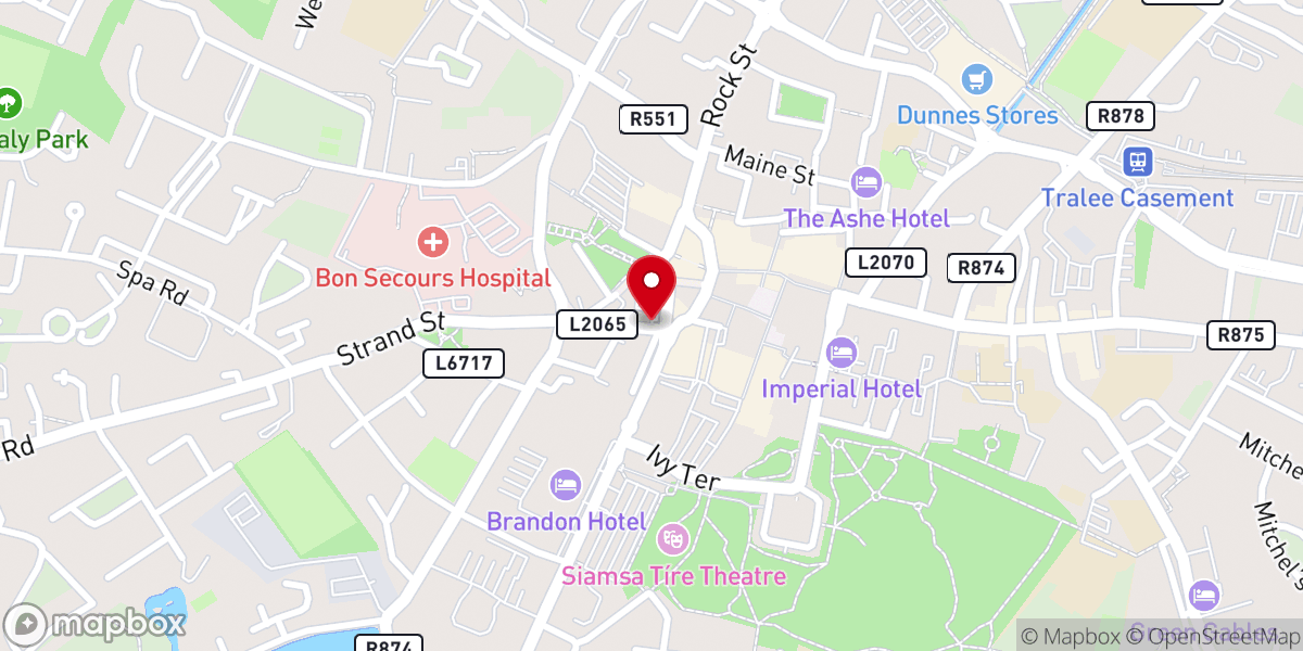 Map showing location of Tralee Townhouse
