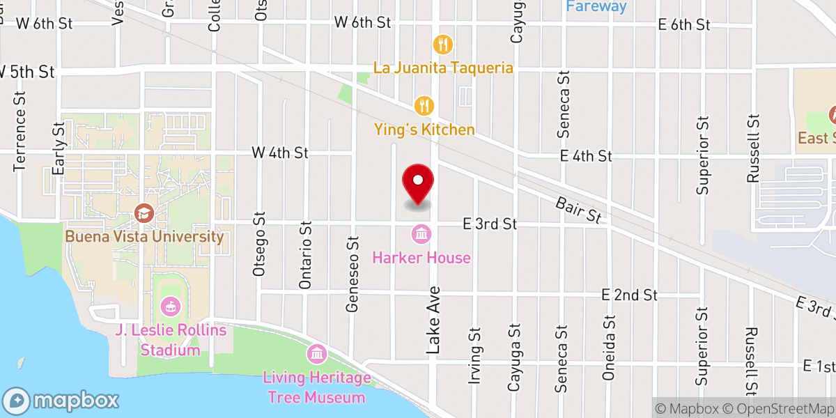 Map showing location of St John's Lutheran Church