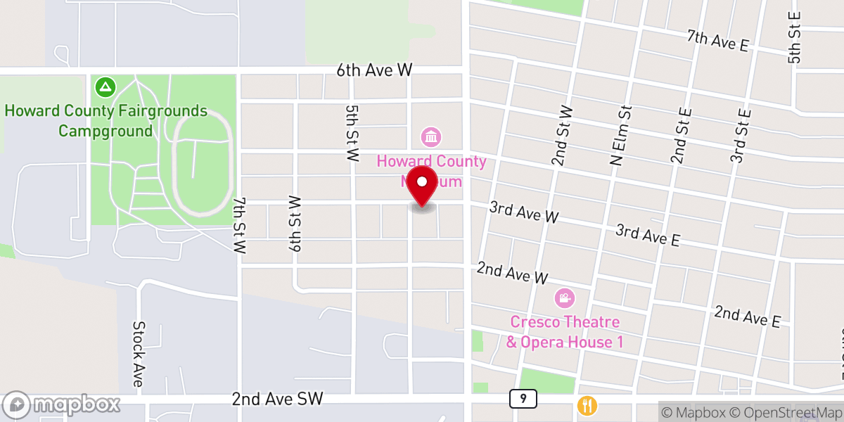 Map showing location of Assembly Of God